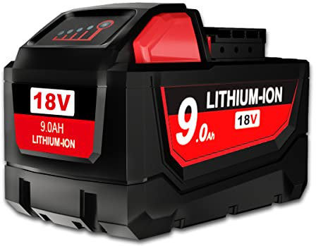 M18 18V 9000mAh Li-Ion Ersatzakku für Milwaukee M18 Akku Kompatibel mit Milwaukee M18 M18B 48-11-1840 48-11-1828 48-11-1820 48-11-1815 48-11-1850