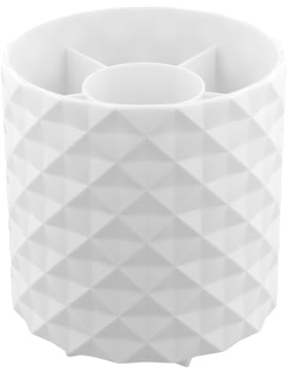 Organizzatore per Trucco, Organizzatore Pennelli Girevole a 360°, Organizer per Trucchi Cosmetici Versatile, Supporto Girevole per Decorazione Camera, Toeletta, Camera da Letto, Bagno (Bianco)