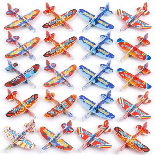 Foam Plane, Hand Throw Airplanes, Glider Planes, Lightweight Foam Glider | Mini Foam Hand 20PCS Easy Assembly Foam Glider for Party Favors Classroom Prizes Outdoor Indoor Games