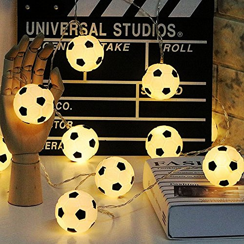 String Light 20LEDs Football Decoration - ELINKUME® Modern World Football Modeling Indoor Decor Lighting Warm Light 3M/9.84ft Length Suitable for Theme Party/Home Decor/Festival