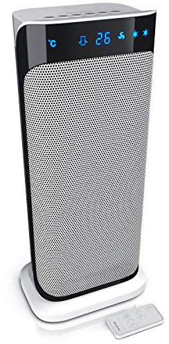 Brandson – Radiateur et Ventilateur soufflant céramique, chauffant avec télécommande, 2000W, Appareil de Chauffage pour salle de bain, Oscillation, 2 Niveaux de Chauffage Minuterie, Blanc