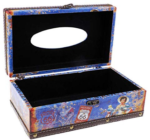 Backbayia retrò Contenitore per fazzoletti in Legno distributore di Asciugamano di Carta # 3