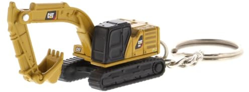 Diecast Masters 85981 - Pelle sur chenilles Caterpillar 320 en porte-clés, véhicule de chantier CAT en métal très détaillé, env. 3,5 x 2 x 2 cm, convient à partir de 14 ans