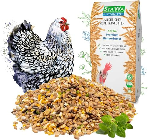 STAWA Premium Hühnerfutter, Geflügelkörnerfutter, ohne Gentechnik, mit Oregano-Öl und Pfefferminz-Öl, 10 kg