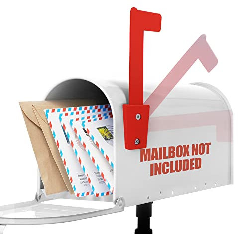 Drapeau de boîte aux lettres sortante Anley - Kit de remplacement de drapeau surélevé pour transporteur de courrier d'avertissement en plastique résistant à la rouille