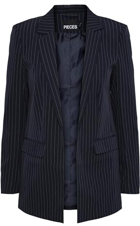 PIECES PCBOZZY LS LOOSE STRIPED BLAZER NOOS BC, Blazer Donna, Blu (Sky Captain), S