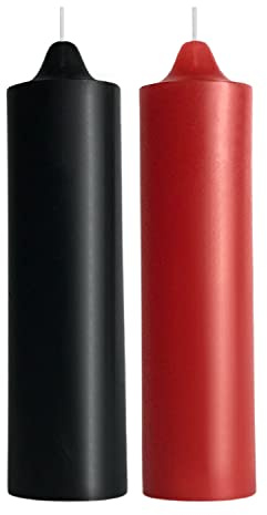 WEIHAI Low Temperature Candles, Wax Play Candles, Romantic Dripping Candle for Valentines, Couples, Weddings, Home Decor-2Pack, Black and Red