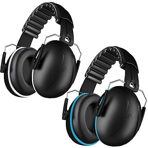 VNUUUXO MelonArt Casque anti-bruit SNR 35 dB pour prise de vue, protection auditive pour adulte, r閐uction du bruit pour l'autisme, Bleu et blanc.