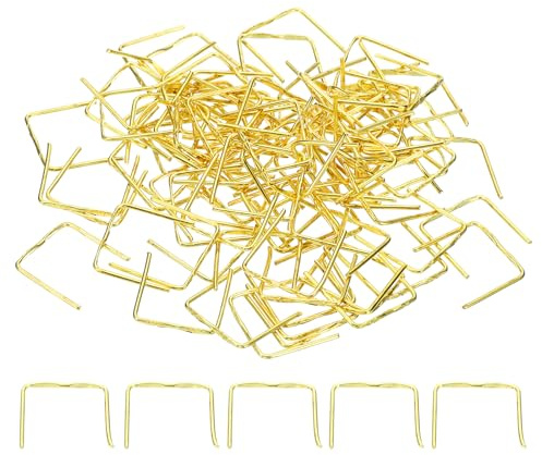 PATIKIL 13x14mm Ganci per Lampadari Cristalli, Accessori per Lampade in Cristallo 200Pz Clip per Cristalli per Fissare Parti di Cristallo, Sostituzioni per Lampadari, Oro