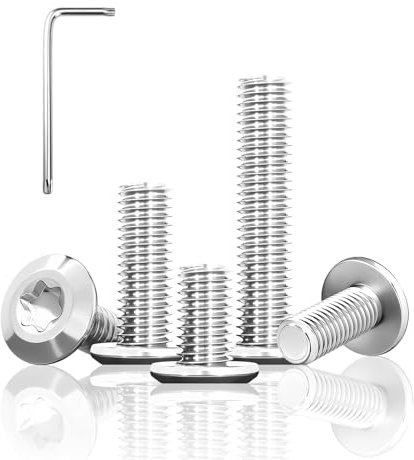 Lot de 20 vis à tête plate M6 x 12 Torx M6 en acier inoxydable Vis à tête bombée M6 A2 V2A Vis à tête fraisée M6 Filetage complet Vis de machine avec clé Torx