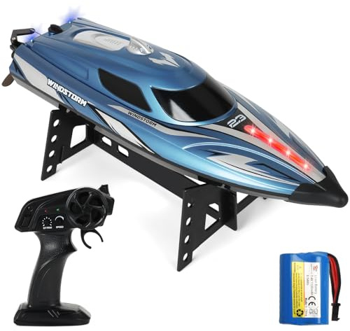 Podleer RC Boat for Adults-Remote Control Boat for Lakes-High Speed 25+ KPH-Toys for Ages 8-13 (Blue)