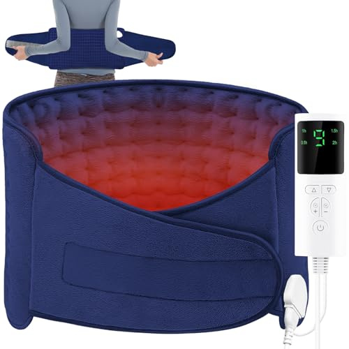 JEDWKFA Coussin Chauffant Electrique, Ceinture Chauffante Lombaire, Ceinture Chauffante Dos 125 * 30cm, 9 Réglages de Température, 4 Réglages de Minuterie, pour Le Dos, La Taille, Le Ventre