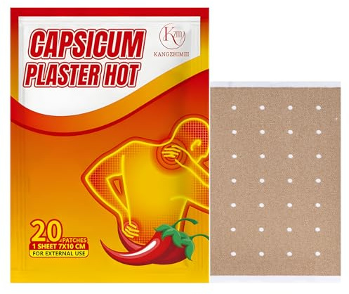 Capsaicin Patches -20 Count Hot Capsicum Patch - 3.94x2.76 Capsaicin Hot Patch