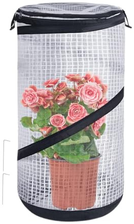 Funda para invierno – 59,4 x 29,5 cm – Tejido reutilizable con cierre de luz, anticongelante, para jardín al aire libre temporada fría y macetas