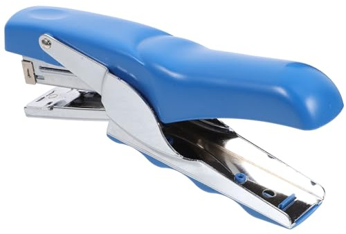 Beavorty Multi-use Small Manual Stapler Blue Long Handle Office Desktop Stapling Tool for Students and Document Workers