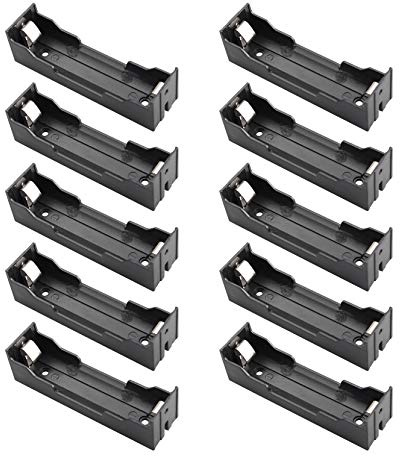 HALJIA 10 st 3,7 V 18650 batterihållare fodral plast batteriskydd förvaringslåda med stift
