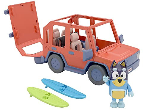 Bluey, 4WD Family Vehicle, with 1 Figure and 2 Surfboards Customizable Car - Adventure Time for Ages 3+