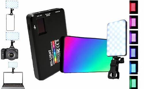 HII-LIGHT LED Portable Video Light ST-120RGB Colour Selfie Light, 20+ Light Modes, 2500K-9000K, CRI 95+ Dimmable, Rechargeable Built-in Battery for Phone, iPhone, Laptop, iPad, Android