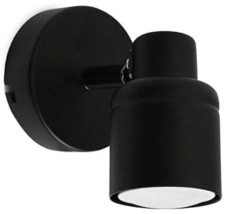 ValueLights | Matt Black Single Spotlight Adjustable GU10 Spotlight | Bath Wall Lights, Home Décor & Improvement Essential | Mains Wired