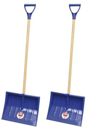 vasalat 2x Schneeschaufel Kinder Maxi - Schneeschieber mit Griff und Stiel 830mm - Räumbreite 245mm, Kunststoff