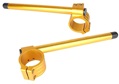 SIKUAI 50MM Motorrad Stummellenker Durchmesser 2 Stück Geteilte Stummellenker Montagestangen 7/8 Verstellbarer Lenker Für Motorrad Universal, Gold