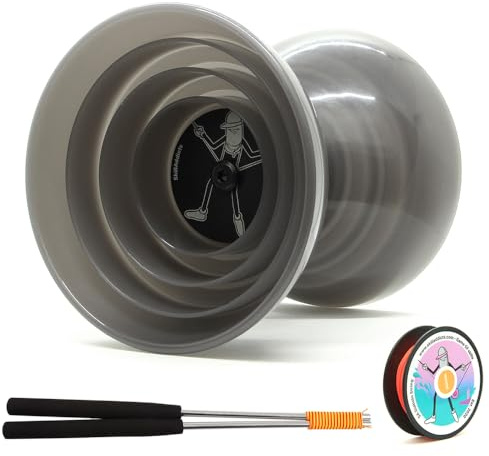 Skill Addicts Set Diabolo – Grigio (include Diabolo, aste, corda di ricambio e app di apprendimento Tricks)