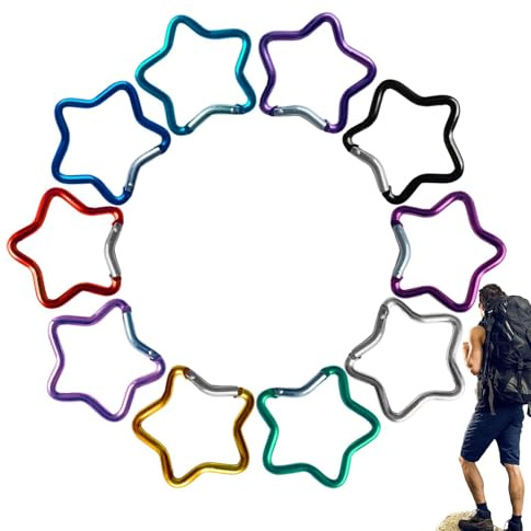 Costilización de llave en forma de estrella, carabinero en forma de | Accesorios al aire libre multifuncionales y resistentes para pesca, mochilero