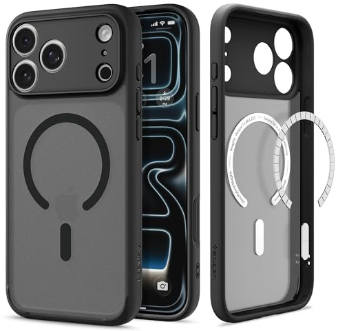 Spigen Ultra Hybrid MagFit Case for iPhone 17 Pro, MagSafe Compatible Phone Cover [Anti-Yellowing] [Military-Grade Drop Protection] - Frost Black