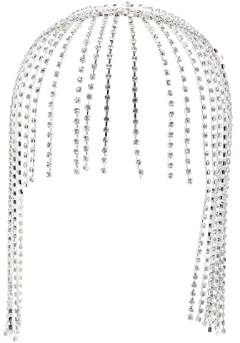 TOPPERFUN Tocado De Gemas De Imitación Borlas Cadena Cabeza Adorno Cabello De Novia Decoración De Mujer Para Fiesta Tocado Duradero Para Adornos Pelo
