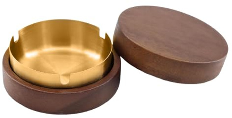 Cendrier avec couvercle, Cendrier Coupe Vent D'extérieur, Cendrier frais avec couvercle anti-odeurs et doublure en acier inoxydable, pour l'extérieur et l'intérieur, bureau, bar de jardin, Décoration
