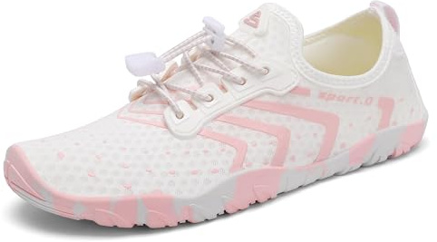 SAGUARO Mujer Hombre Escarpines - Barefoot Mujer Hombre Calzado Respetuoso Deportivas Zapatillas Minimalistas Antideslizantes Escarpines Agua para Playa Surf Rio Piscina Rosa Pálido, Gr.37