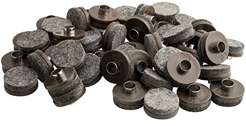 SoftTouch 1 Round Nail-On Felt Furniture Sliders, Protective Heavy-Duty Felt Pads for Wood Furniture and Hard Surfaces, 48-Count, Brown