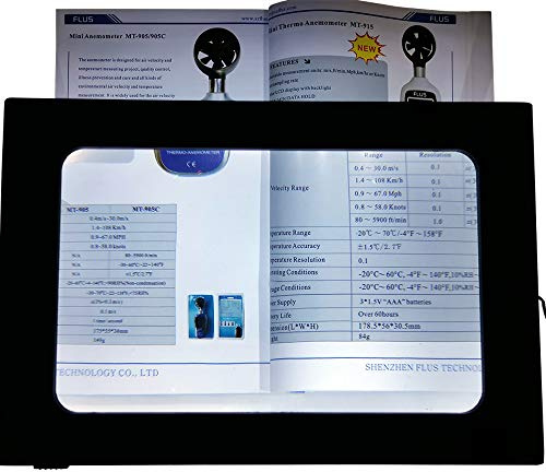 Lente d'ingrandimento a forma di mano libera con lente di ingrandimento a LED pieghevole 2,5 x da tavolo grande per lettura, ricamo, collezione di francobolli, oggetti d'antiquariato, ecc.