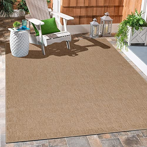 Carpetsale24 XXL Outdoor Teppich 280x370 cm – Extra großer Wetterfester Teppich in Jute-Optik – Flachgewebe, Pflegeleicht & Ideal für große Außenbereiche