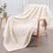 Exclusivo Mezcla Extra Large Soft Fleece Throw Blanket, 127x178 CM Stylish Jacquard Throw Blanket for Couch, Fuzzy Cozy Lightweight for All Season, Ivory