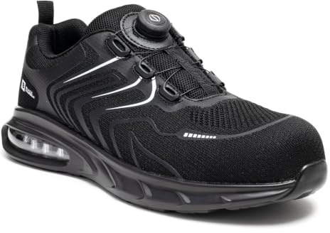 Black Hammer Blade Men's S1P SRC Water-Resistant Safety Trainers | S1P SRC certified work shoes with steel toe cap, Kevlar puncture-resistant midsole, and breathable mesh upper.