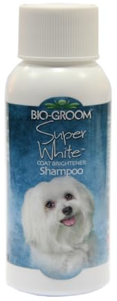 Bio-Groom – Super White hundschampo – för vit och ljus päls – ljusande schampo – ger pälsen glans – med sojaprotein – 59 ml