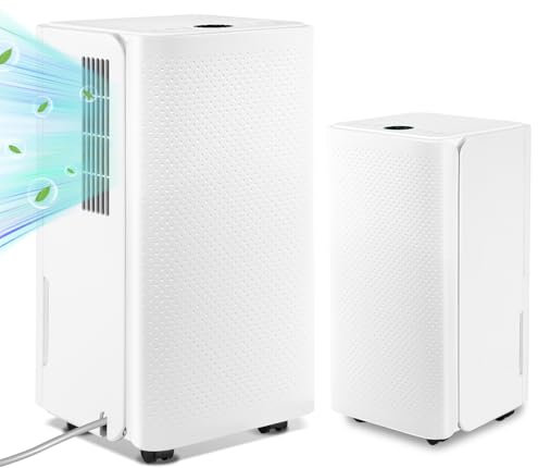 Daromigo Luftentfeuchter 16L/Tag, Luftentfeuchter Elektrisch für Räume bis 30m², Raumentfeuchter mit 3 Betriebsmodi, Ablaufschlauch, Timer 24H, Entfeuchter Keller mit Automatischer Abtauung