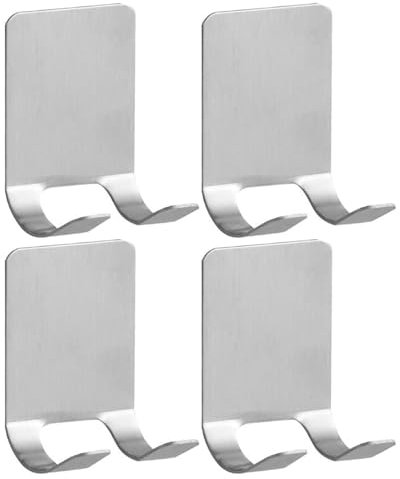 KGDUYC 4 unidades Razor Rack ganchos adhesivos para ducha, Razor Rack ganchos adhesivos de acero inoxidable para ducha, toallero de baño y cocina, sin necesidad de taladrar plata