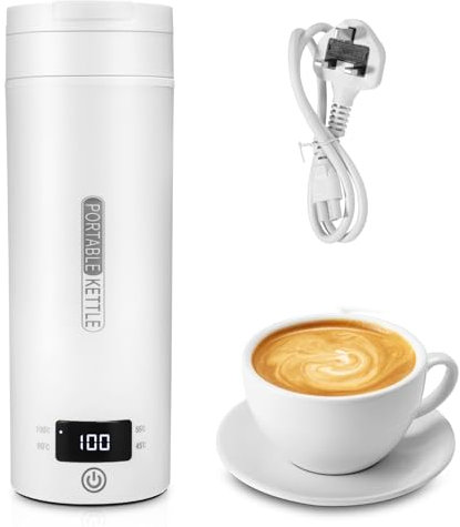 Travel Electric Kettle, 500ML Portable Mini Kettle One Cup for Travel Home Office, Fast Boil and Auto Shut Off Quiet Boil, UK Plug