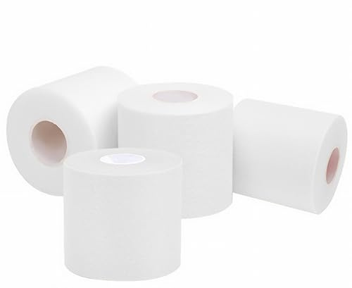 5cm x 27m Pretape Vendaje Deportivo Underwrap de Espuma Suave No Adhesiva Cohesiva para Acolchado (Blanco)