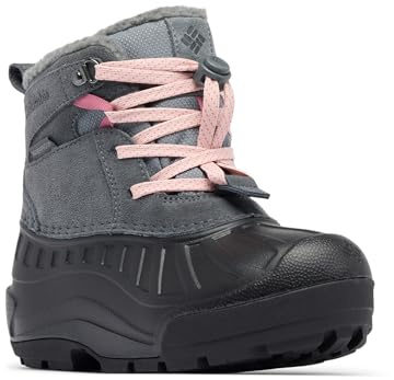 Columbia Youth Powderbug Alpine Waterproof, Graphite/Pink Haze, 8
