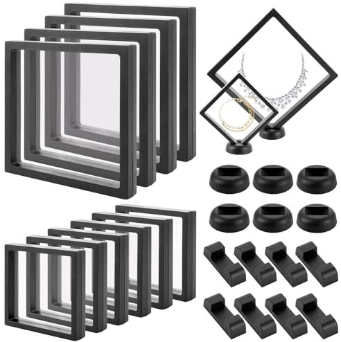 CYEER 10 cornici sospese 3D, 18 cm/11 cm, con membrana in silicone, cornice sospesa, per monete, cornice flottante, supporto per monete, monete, per bracciali, gioielli, medaglie, monete