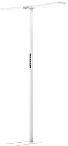 SOLLA Lampada da terra a LED per ufficio, luce diurna, lampada da ufficio, lampada da terra Uplight e downlight, 80 W + 40 W UGR≤16, adatta per uffici, biblioteche, cameretta dei bambini, sale