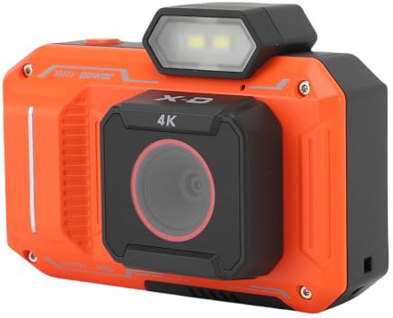 Yanmis Cámara Digital 4K de 65MP, Cámara de Zoom Digital con Pantalla HD de 2.88 Pulgadas de 2.88 Pulgadas, Cámara de Enfoque Automático para Viajes de Fotografía, Modo de Ráfaga para (Orange)