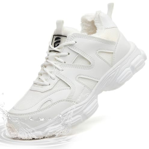 KOIFISH Scarpe Antinfortunistiche Donna Invernali Impermeabile Scarpe da Lavoro con Punta in Acciaio Comode Freddo Scarpe di Sicurezza Bianco 39