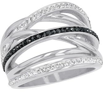 s.Oliver Ring Edelstahl Damenringe, mit Kristall, Silber, kommt in Schmuck-Geschenkbox