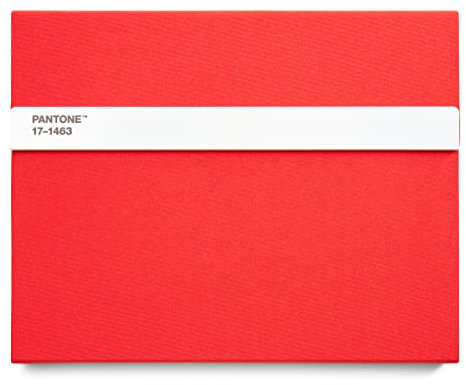 Pantone Notizbuch unliniert, mit Stift und Lineal, 160 Seiten, Außenbemaßung LxBxT 240 x 190 x 20 mm, Orange 17-1463