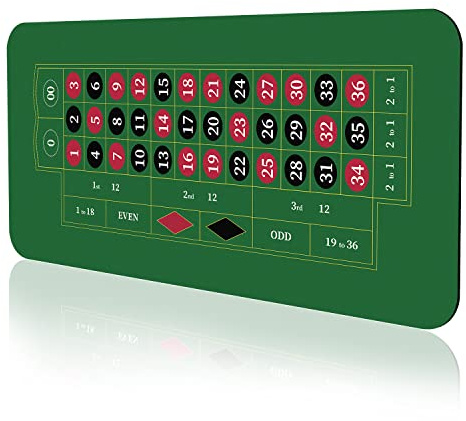 YUZPKRSI Roulette Casino Mat, 70 x 35 Inch Roll Up Table Mat with Carry Bag, Professional Design of Poker Table
