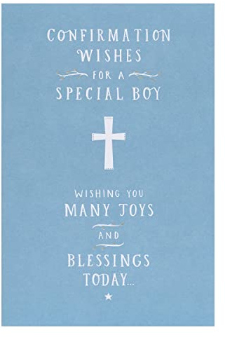 UK Greetings Confirmation Card For Boy With Envelope - Blue Design